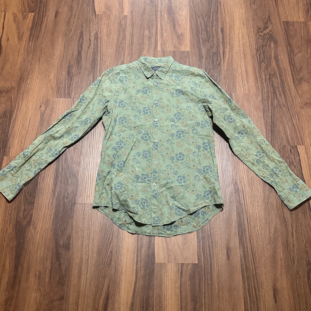 Zara Green Floral Men's Button Down Shirt